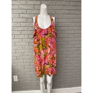 Alice & Trixie Women Sleeveless Multi Color Silk Ruffle Halter Dress Size S